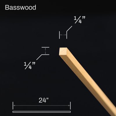 Basswood 1/4 x 4 x 24